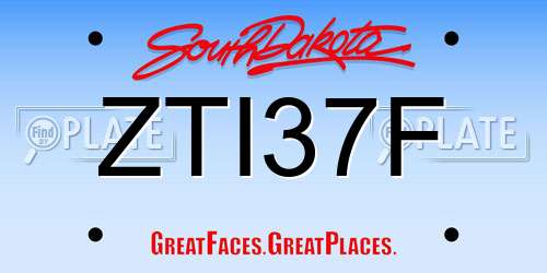 ZTI37F South Dakota License Plate