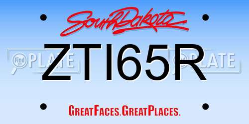 ZTI65R South Dakota License Plate