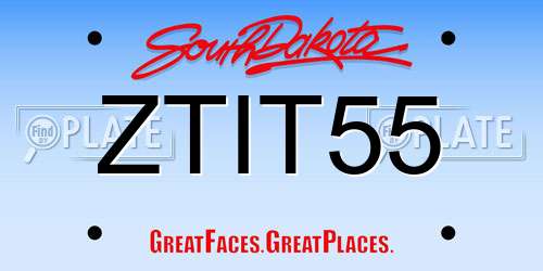 ZTIT55 South Dakota License Plate