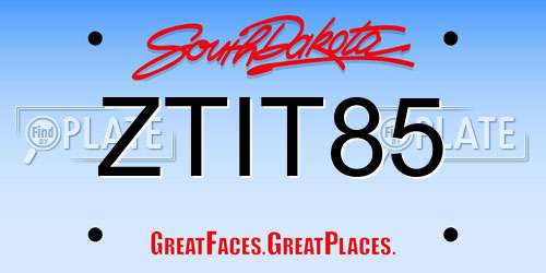 ZTIT85 South Dakota License Plate