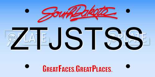 ZTJSTSS South Dakota License Plate