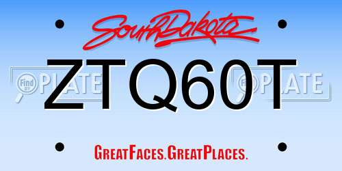 ZTQ60T South Dakota License Plate