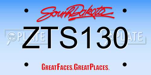 ZTS130 South Dakota License Plate