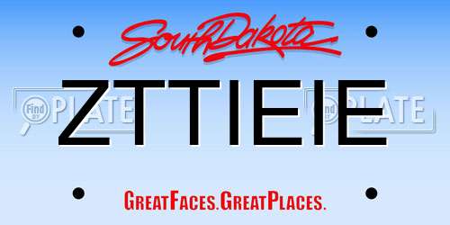 ZTTIEIE South Dakota License Plate