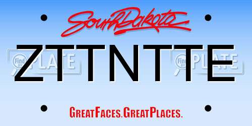 ZTTNTTE South Dakota License Plate