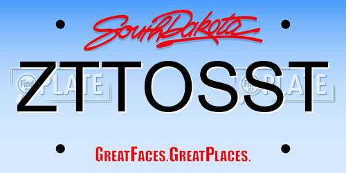 ZTTOSST South Dakota License Plate