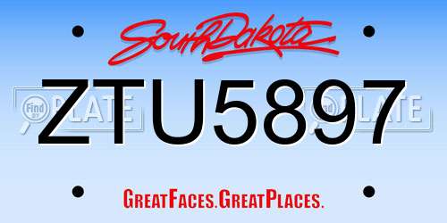 ZTU5897 South Dakota License Plate