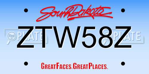 ZTW58Z South Dakota License Plate