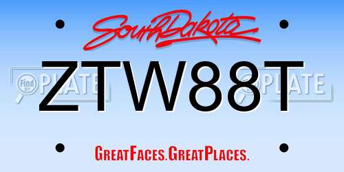 ZTW88T South Dakota License Plate