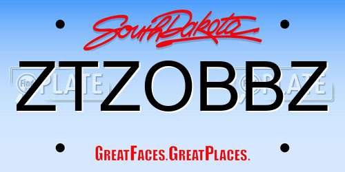 ZTZOBBZ South Dakota License Plate