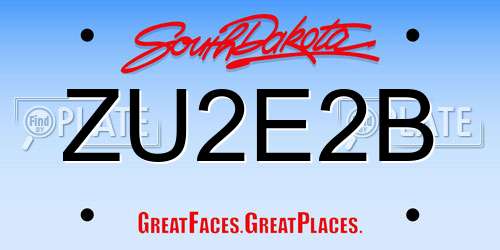 ZU2E2B South Dakota License Plate