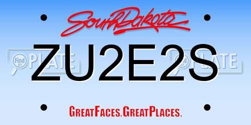 ZU2E2S South Dakota License Plate
