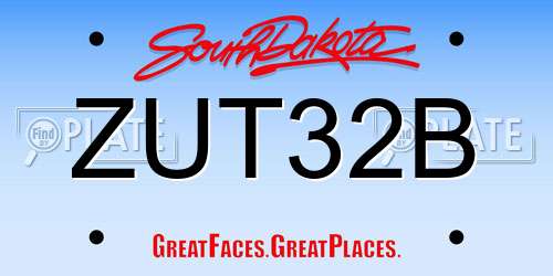 ZUT32B South Dakota License Plate
