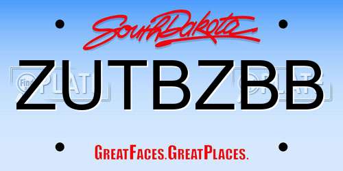 ZUTBZBB South Dakota License Plate