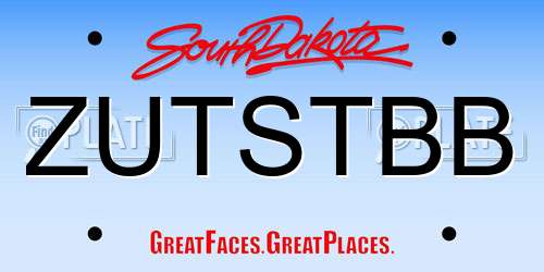 ZUTSTBB South Dakota License Plate