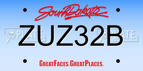 ZUZ32B South Dakota License Plate