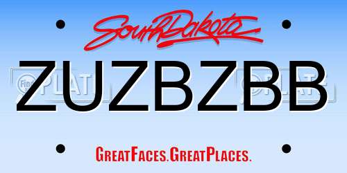 ZUZBZBB South Dakota License Plate