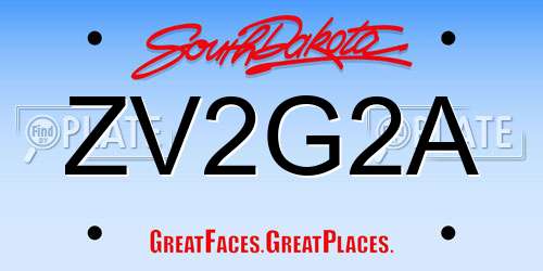 ZV2G2A South Dakota License Plate