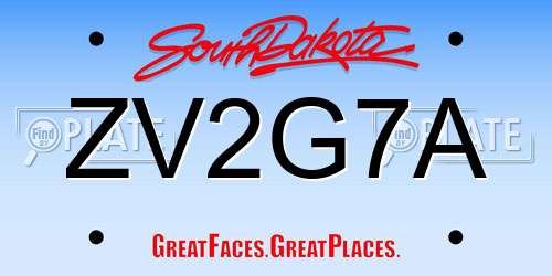 ZV2G7A South Dakota License Plate