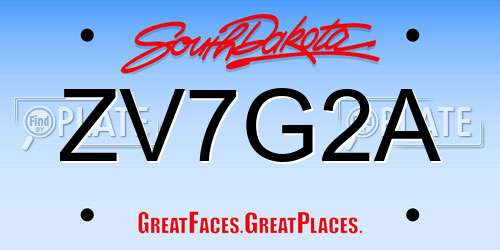 ZV7G2A South Dakota License Plate