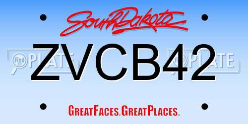 ZVCB42 South Dakota License Plate