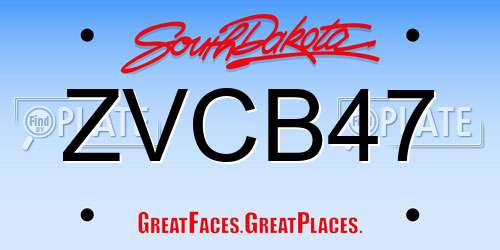 ZVCB47 South Dakota License Plate