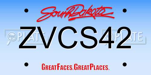 ZVCS42 South Dakota License Plate