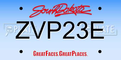 ZVP23E South Dakota License Plate