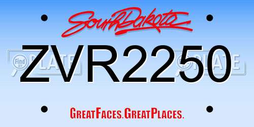ZVR2250 South Dakota License Plate