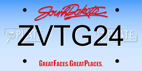ZVTG24 South Dakota License Plate