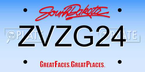 ZVZG24 South Dakota License Plate