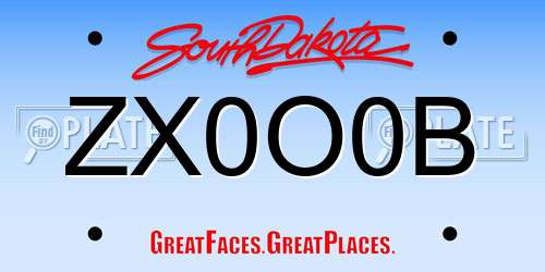 ZX0O0B South Dakota License Plate