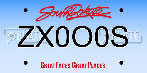 ZX0O0S South Dakota License Plate