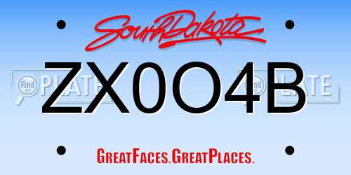 ZX0O4B South Dakota License Plate