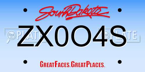 ZX0O4S South Dakota License Plate