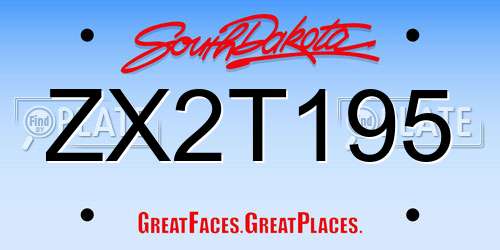 ZX2T195 South Dakota License Plate