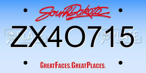 ZX4O715 South Dakota License Plate