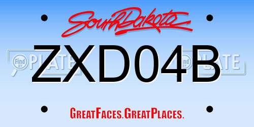 ZXD04B South Dakota License Plate
