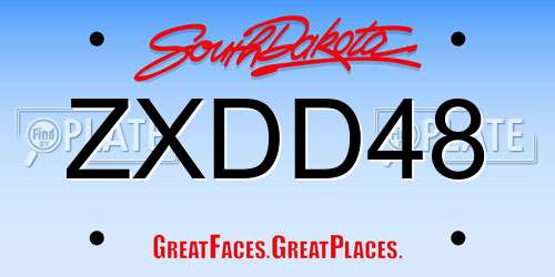 ZXDD48 South Dakota License Plate