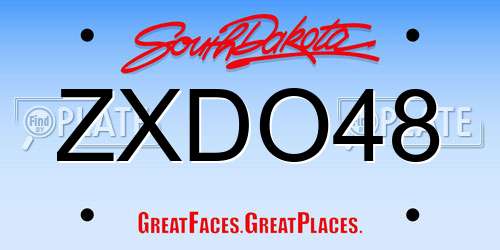 ZXDO48 South Dakota License Plate