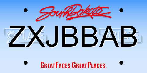 ZXJBBAB South Dakota License Plate