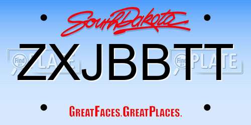 ZXJBBTT South Dakota License Plate