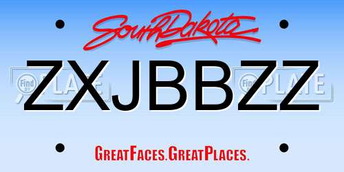 ZXJBBZZ South Dakota License Plate