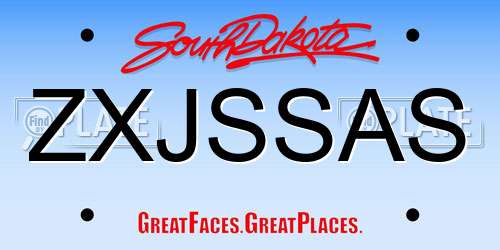 ZXJSSAS South Dakota License Plate