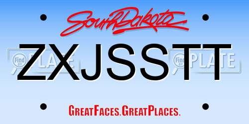 ZXJSSTT South Dakota License Plate