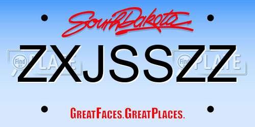 ZXJSSZZ South Dakota License Plate