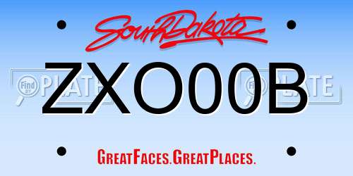 ZXO00B South Dakota License Plate