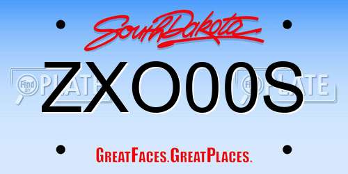 ZXO00S South Dakota License Plate