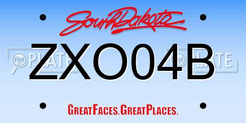 ZXO04B South Dakota License Plate