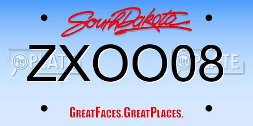 ZXOO08 South Dakota License Plate